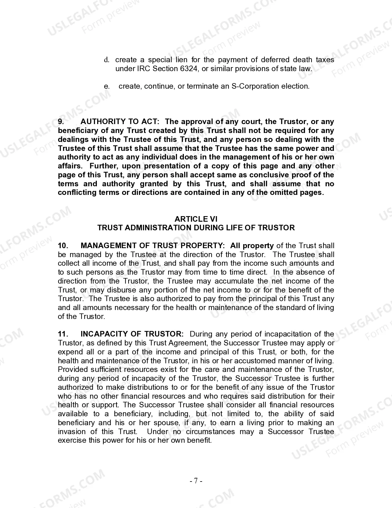 Preview Living Trust for individual, who is single, divorced or widow (or widower) with Children