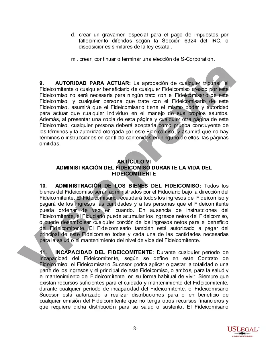 Preview Fideicomiso en vida para esposo y esposa con un hijo