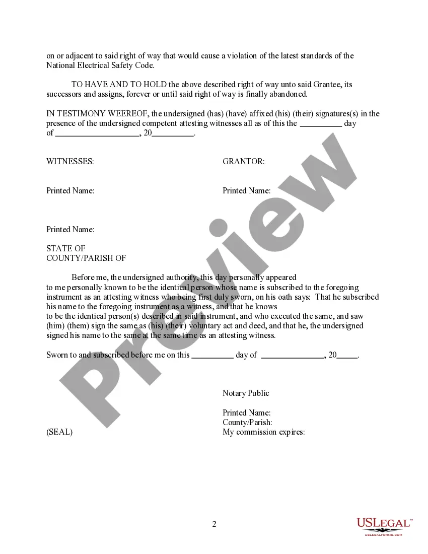 Preview Right of Way for Utilities