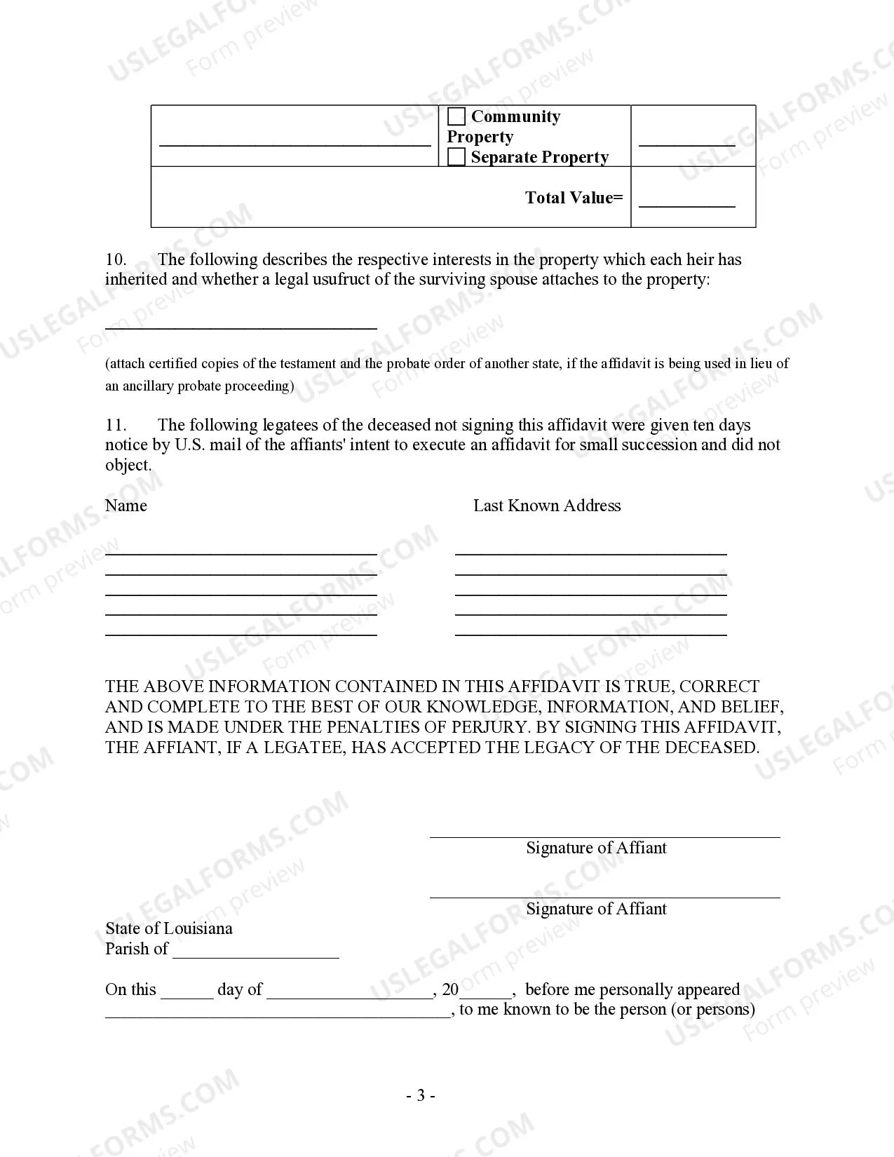 Preview Small Estate Affidavit for Estates under $125,000