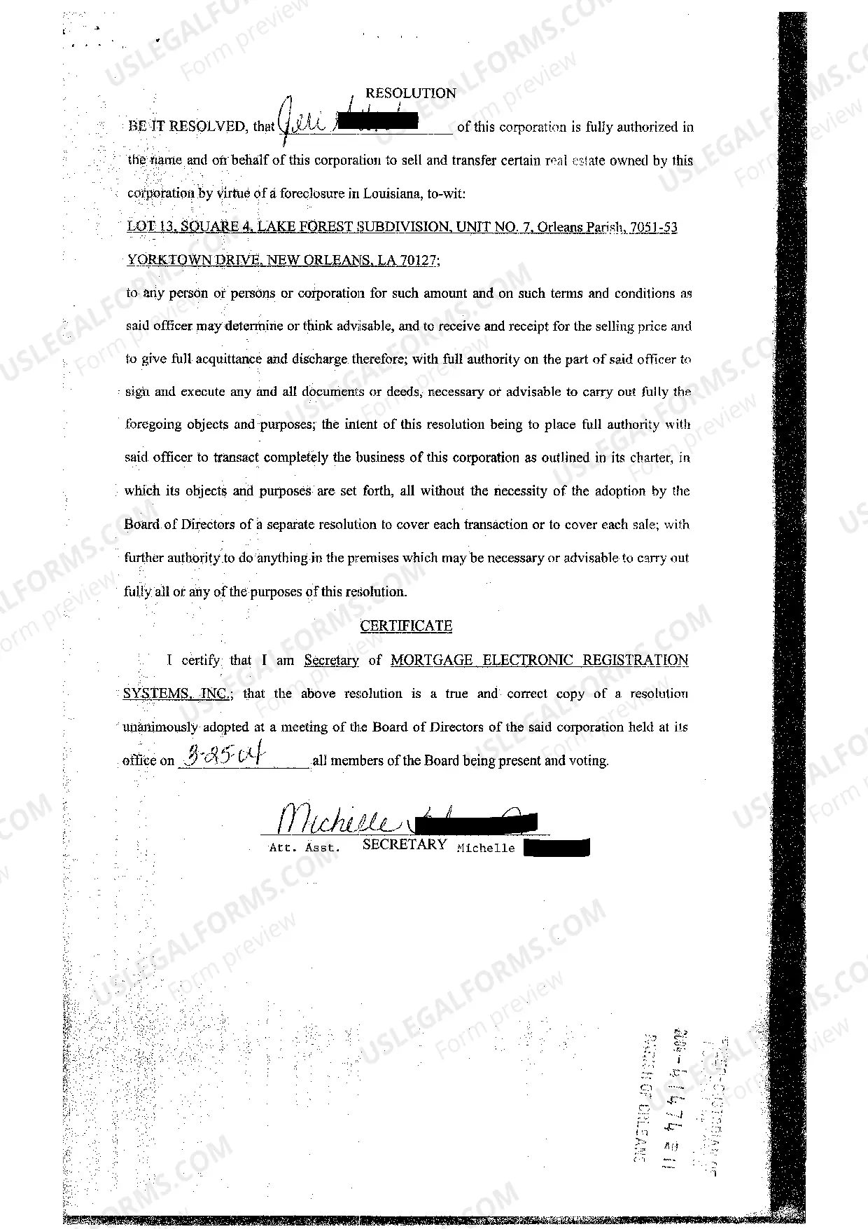 Preview Foreclosed Mortgagee Sale to Third Party