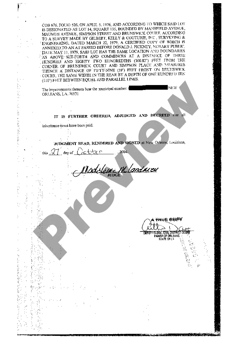 Get Judgment of Possession Preview Judgment of Possession