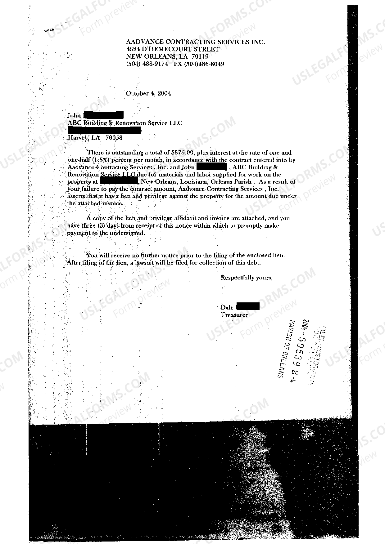 Louisiana Materialman's Lien Materialman's Lien US Legal Forms