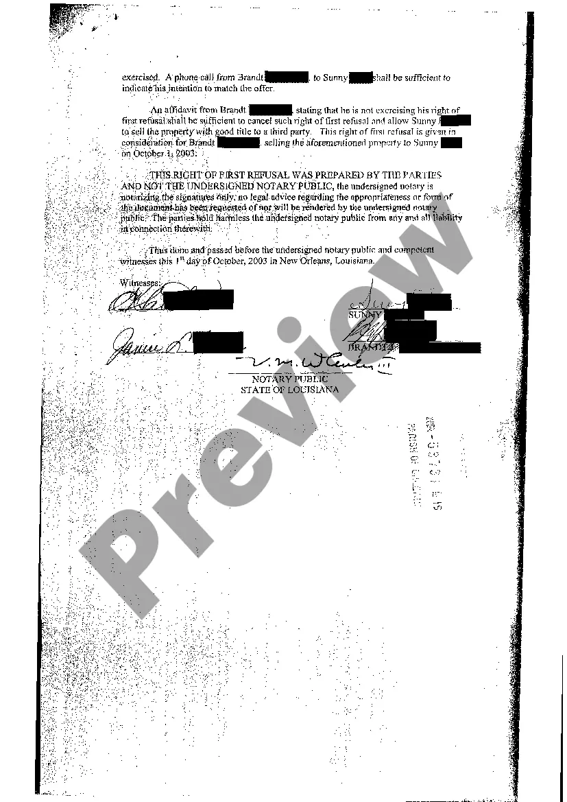 Preview Right Of First Refusal