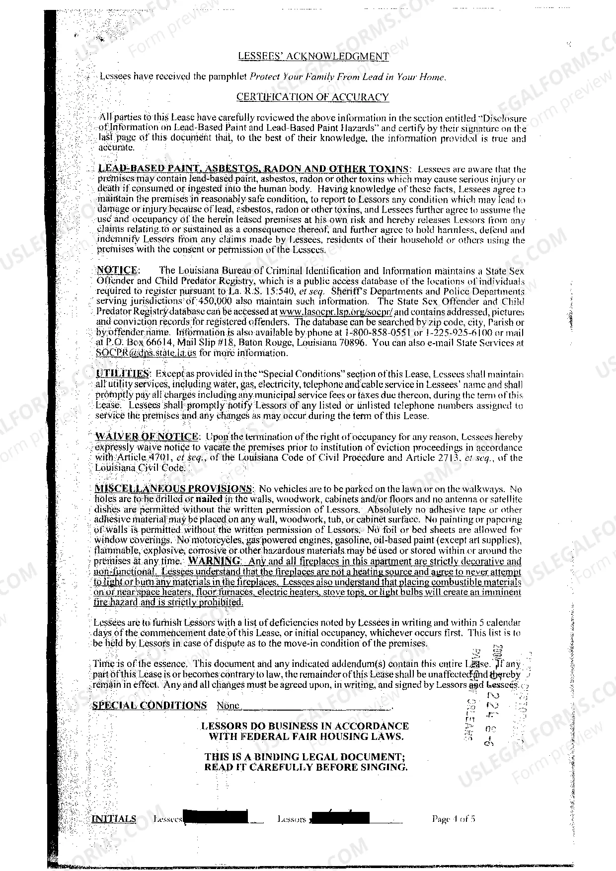 Preview Lease Agreement