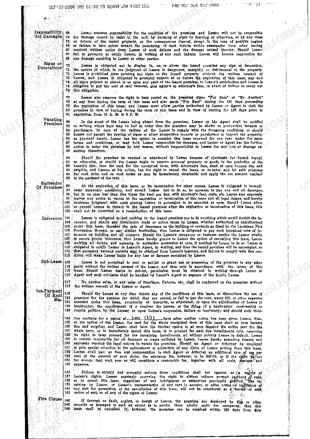 Preview Sample Lease Of Commercial Property (Gross)