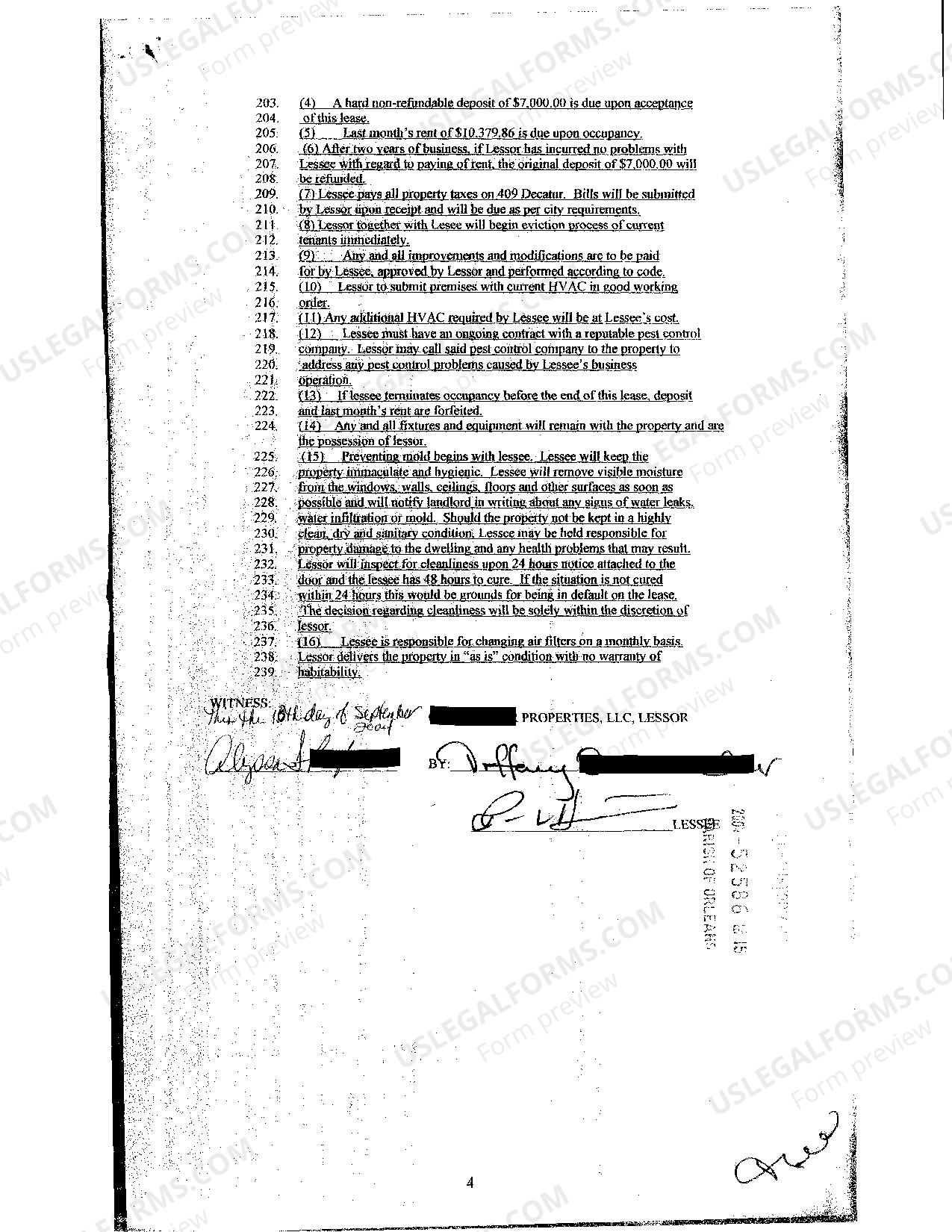 Louisiana Sample Lease Of Commercial Property US Legal Forms