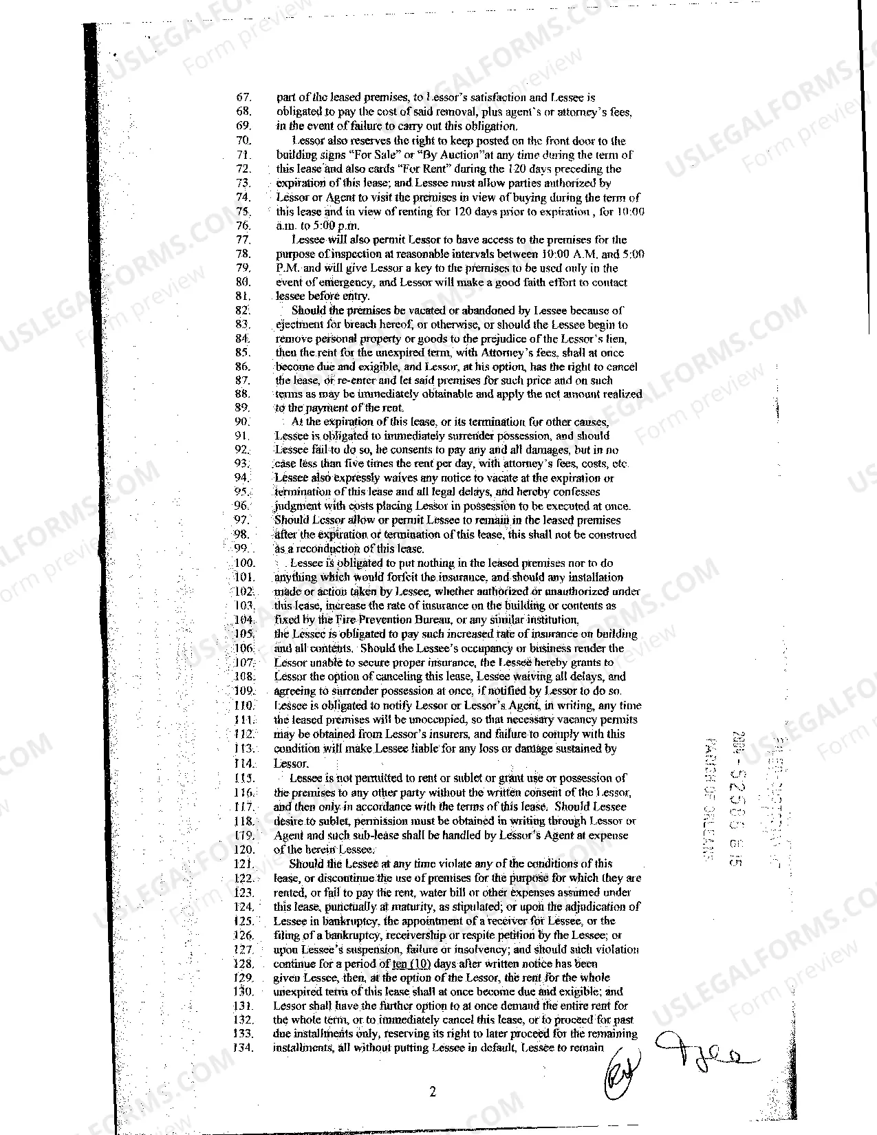 Preview Sample Lease Of Commercial Property