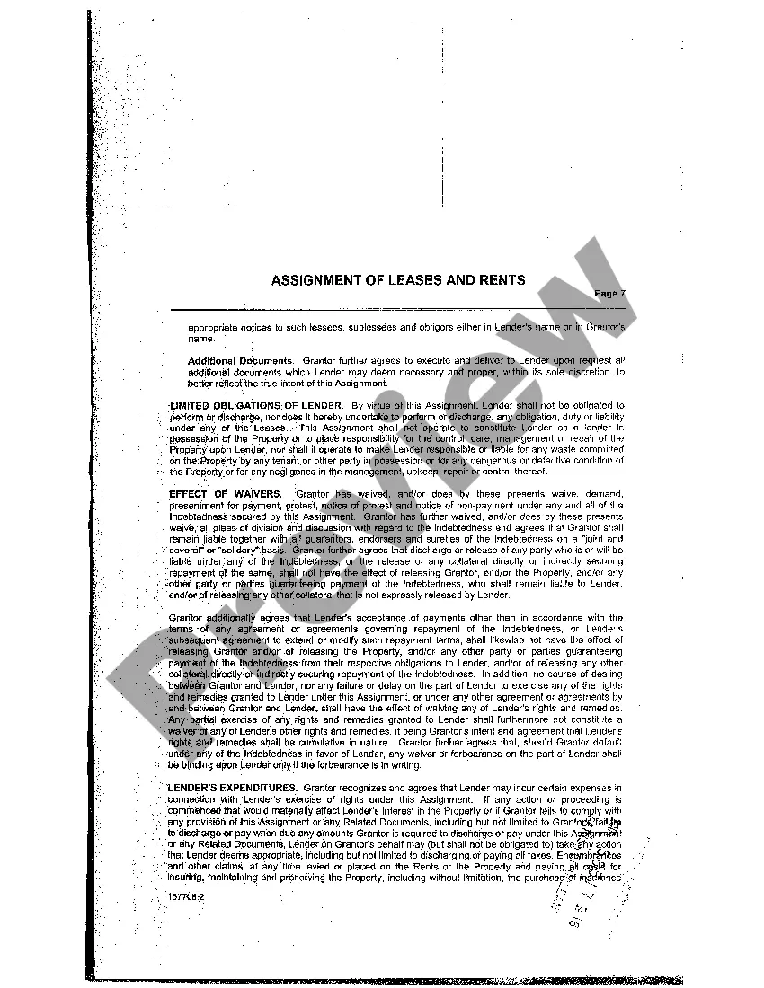 Preview Assignment Of Leases And Rents