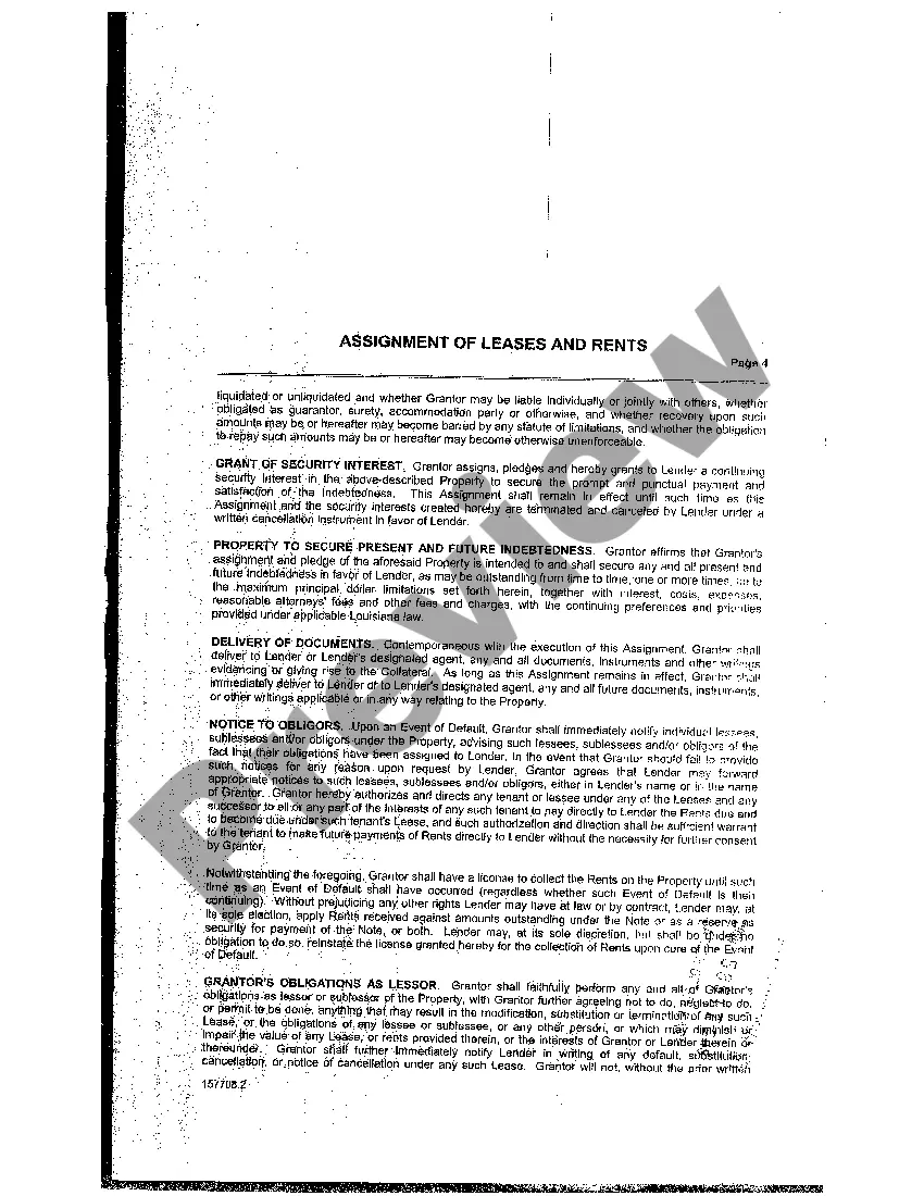 Preview Assignment Of Leases And Rents