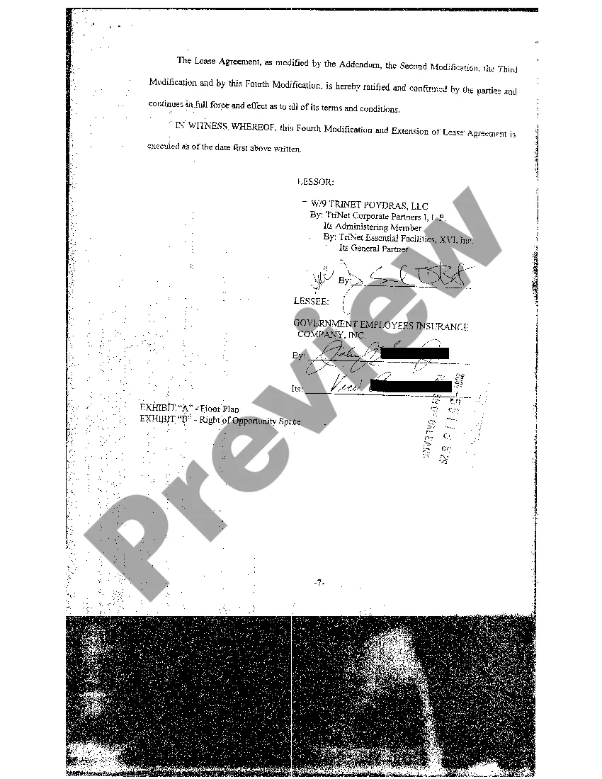 Preview Fourth Modification, Extension And Amendment Of Lease