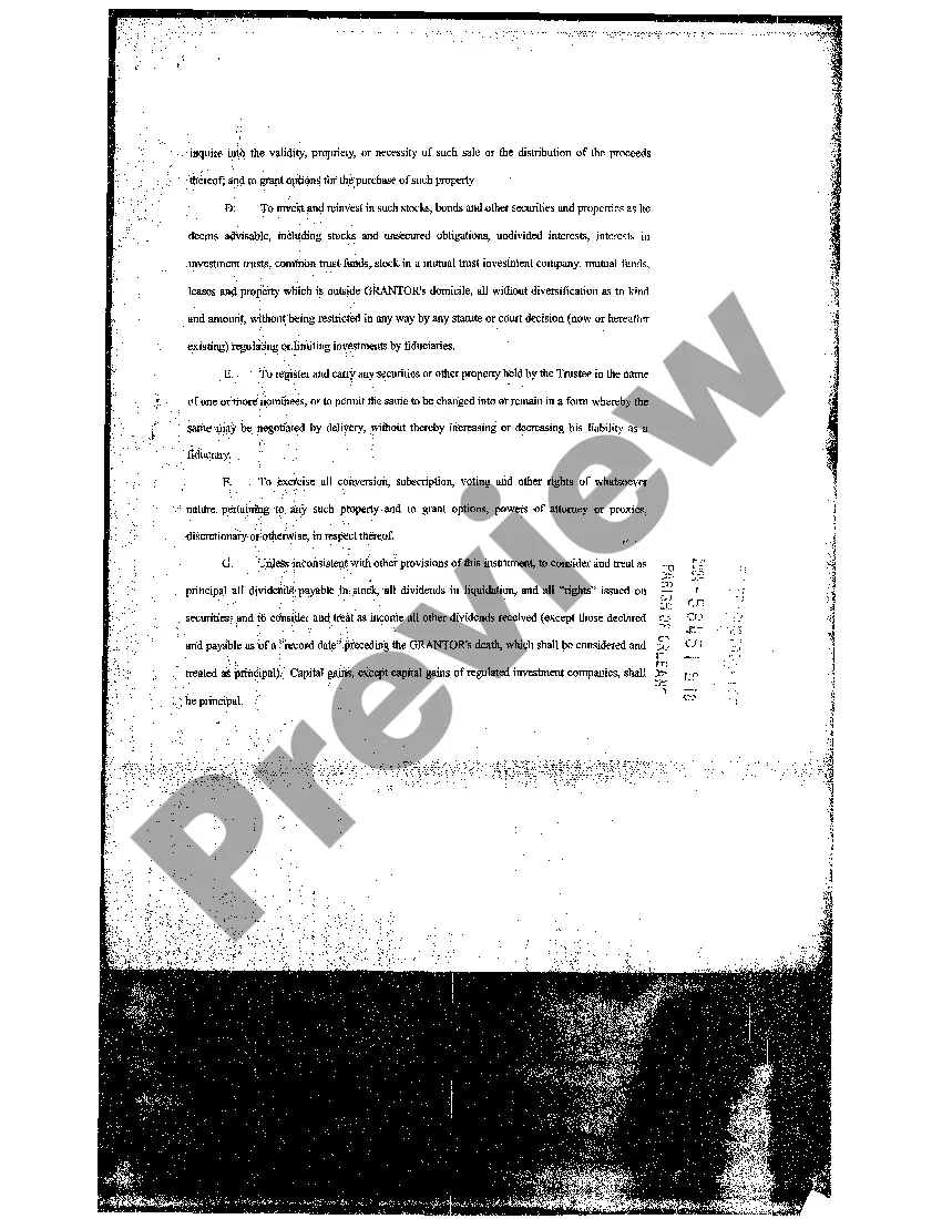 Preview Memorandum Of Trust - Long