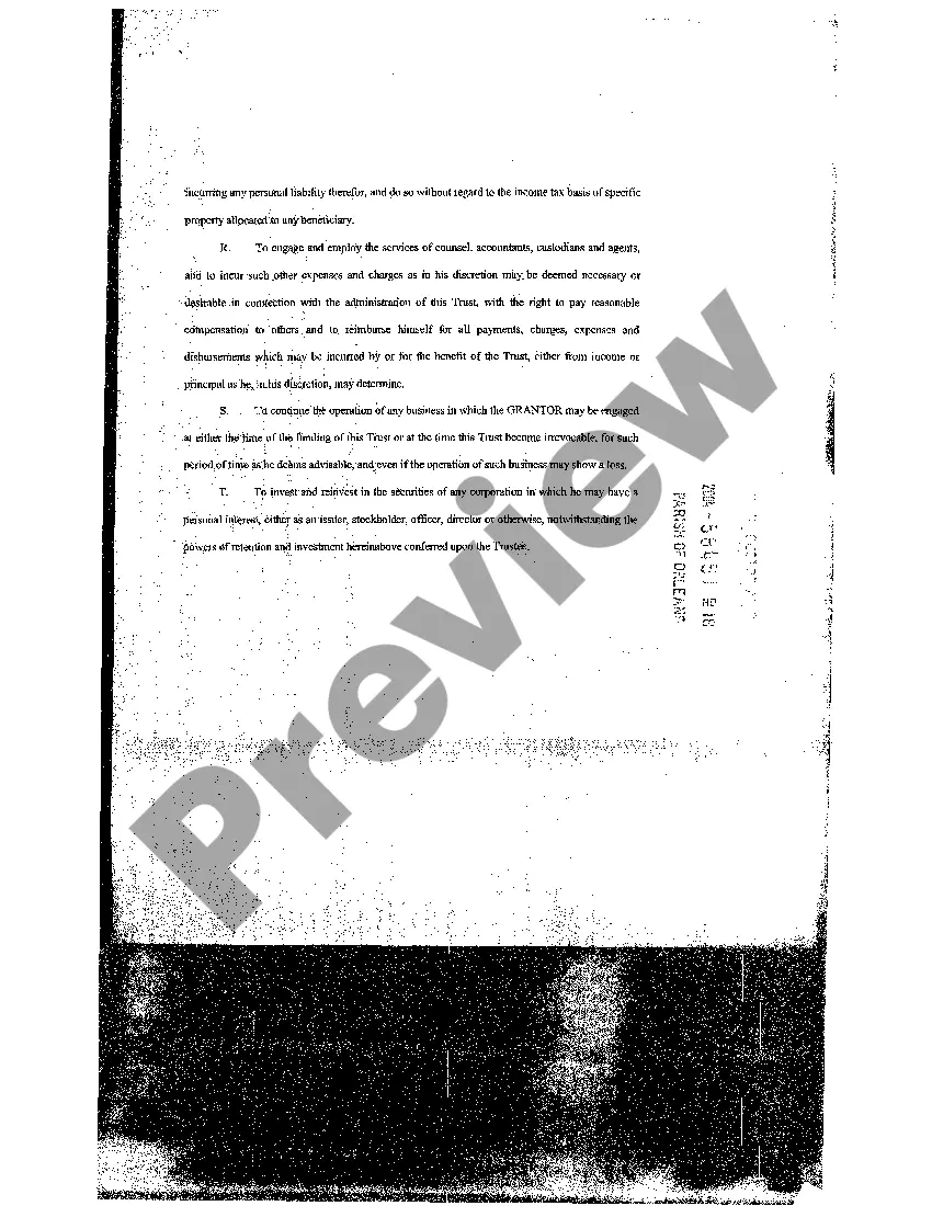 Preview Memorandum Of Trust - Long