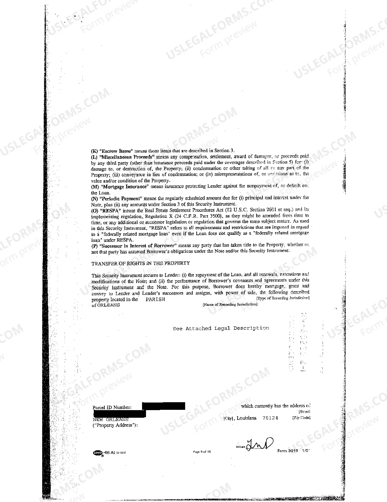 Preview Sample Mortgage