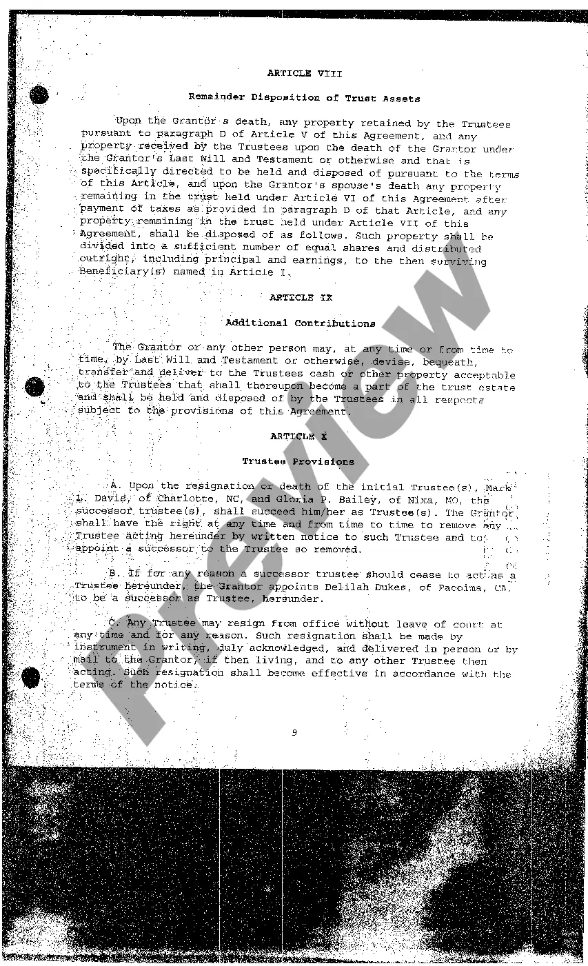 Preview Declaration Of Trust