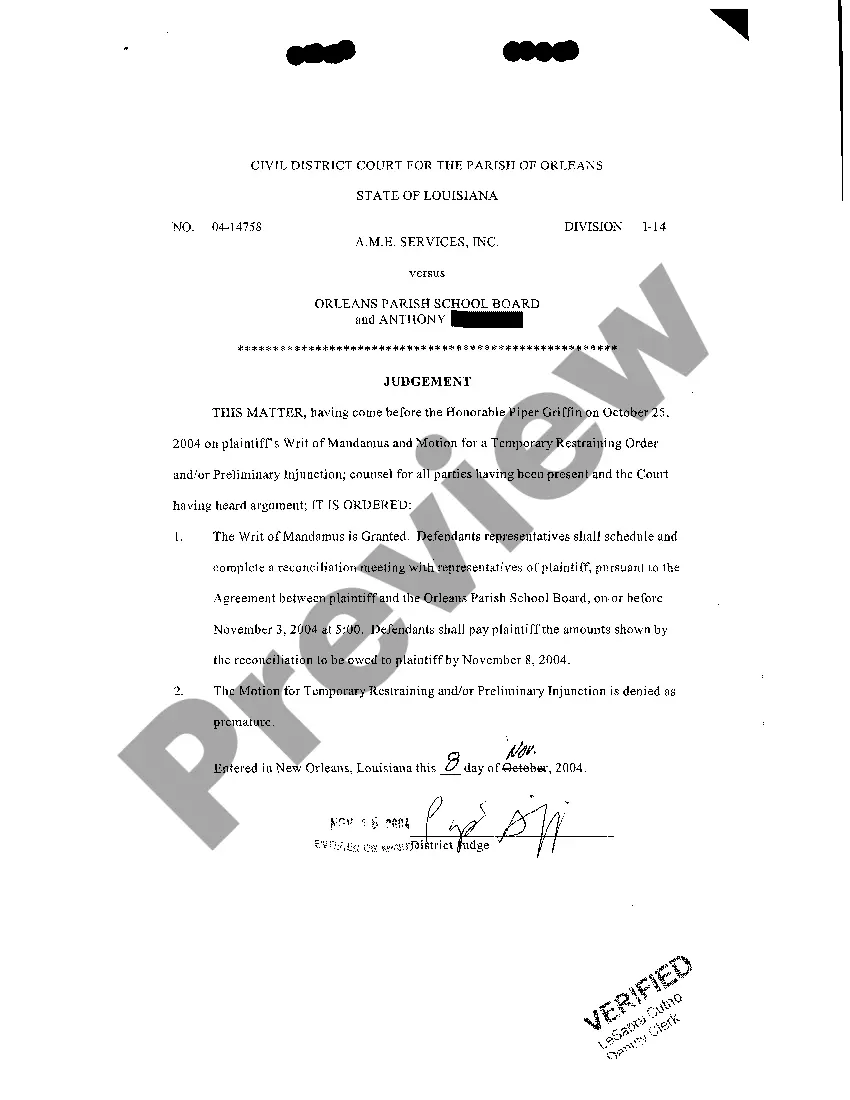 Preview Petition For Writ Of Mandamus And For Damages