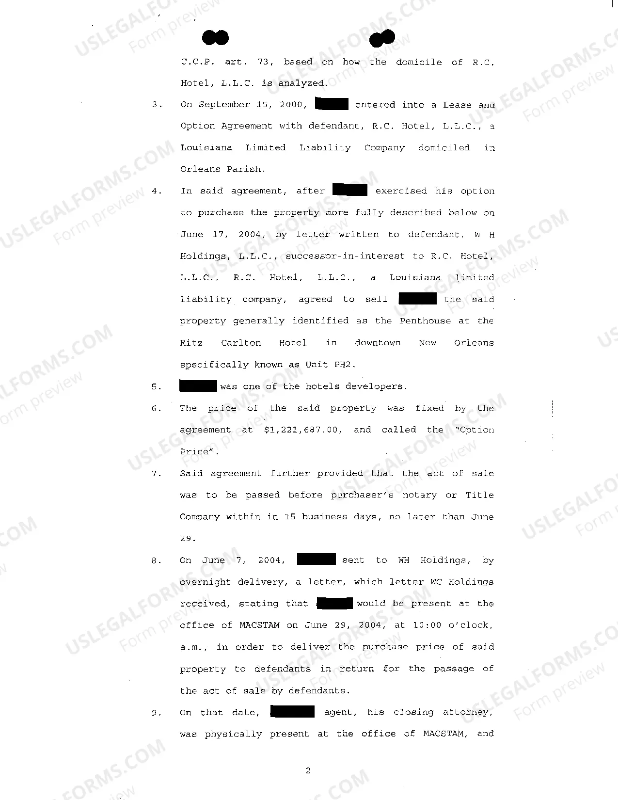 Preview Petition For Specific Performance Of Contract To Sell Realty