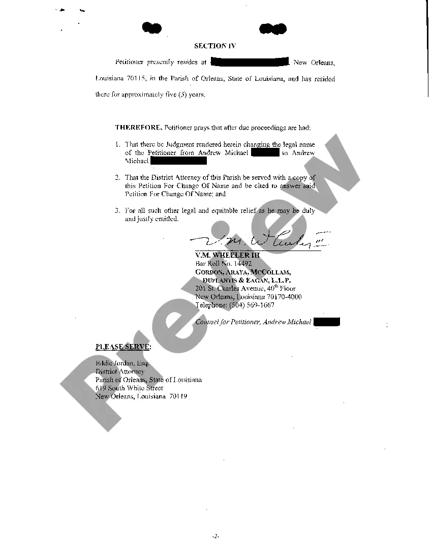 Get Petition For Change Of Name of an Adult Preview Petition For Change Of Name of an Adult