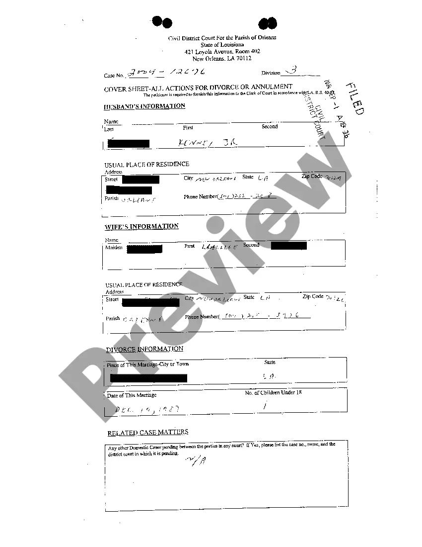 Preview Petition For Divorce