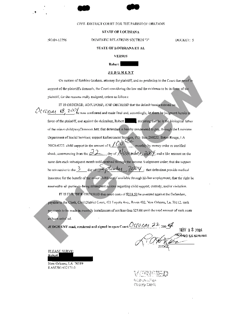 Preview Petition To Establish Paternity And Support Obligations with Income Assignment Order