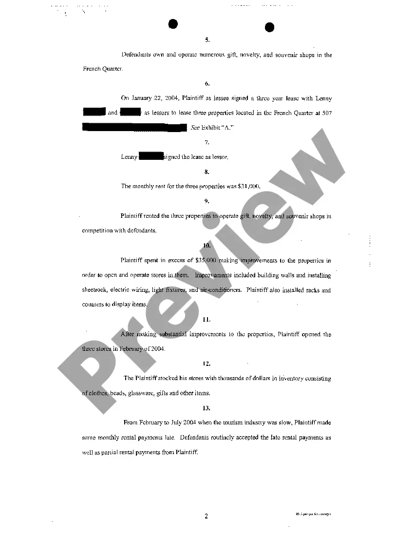 Preview Petition For Wrongful Eviction, Conversion, Unfair Trade Practices And Annulment Of Judgment