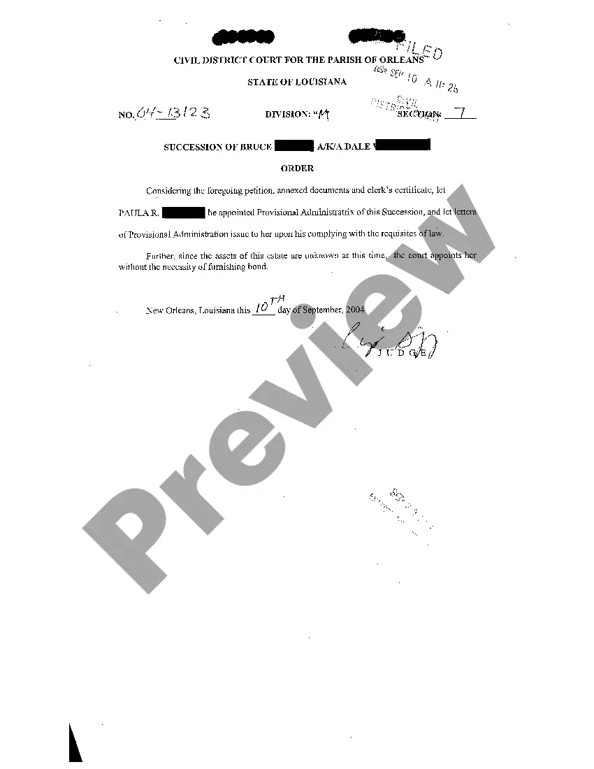 Preview Petition For Appointment Of Provisional Administrator