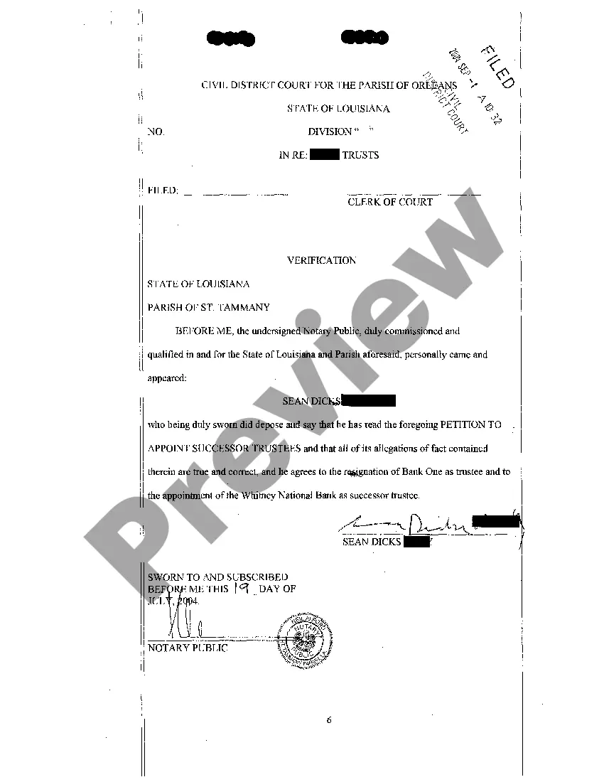 Preview Petition To Appoint Successor Trustees