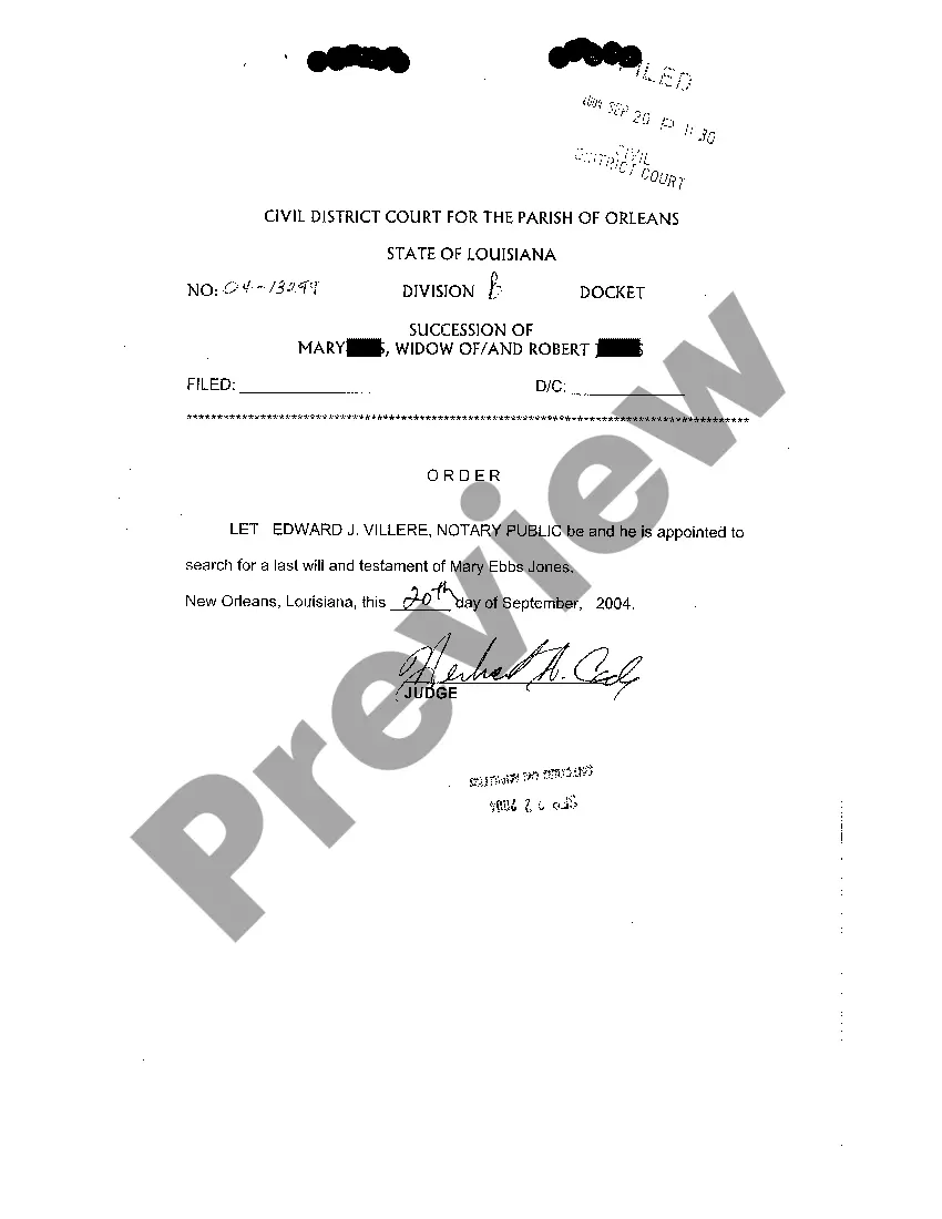 Preview Petition To Search For Will