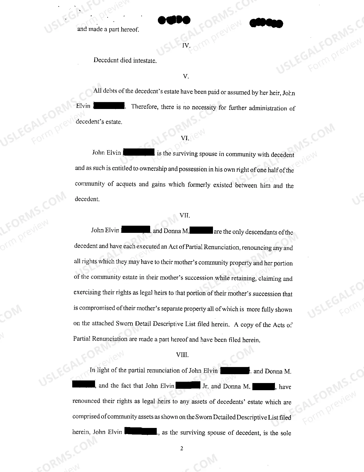 Preview Petition For Possession by Decedent's Heir