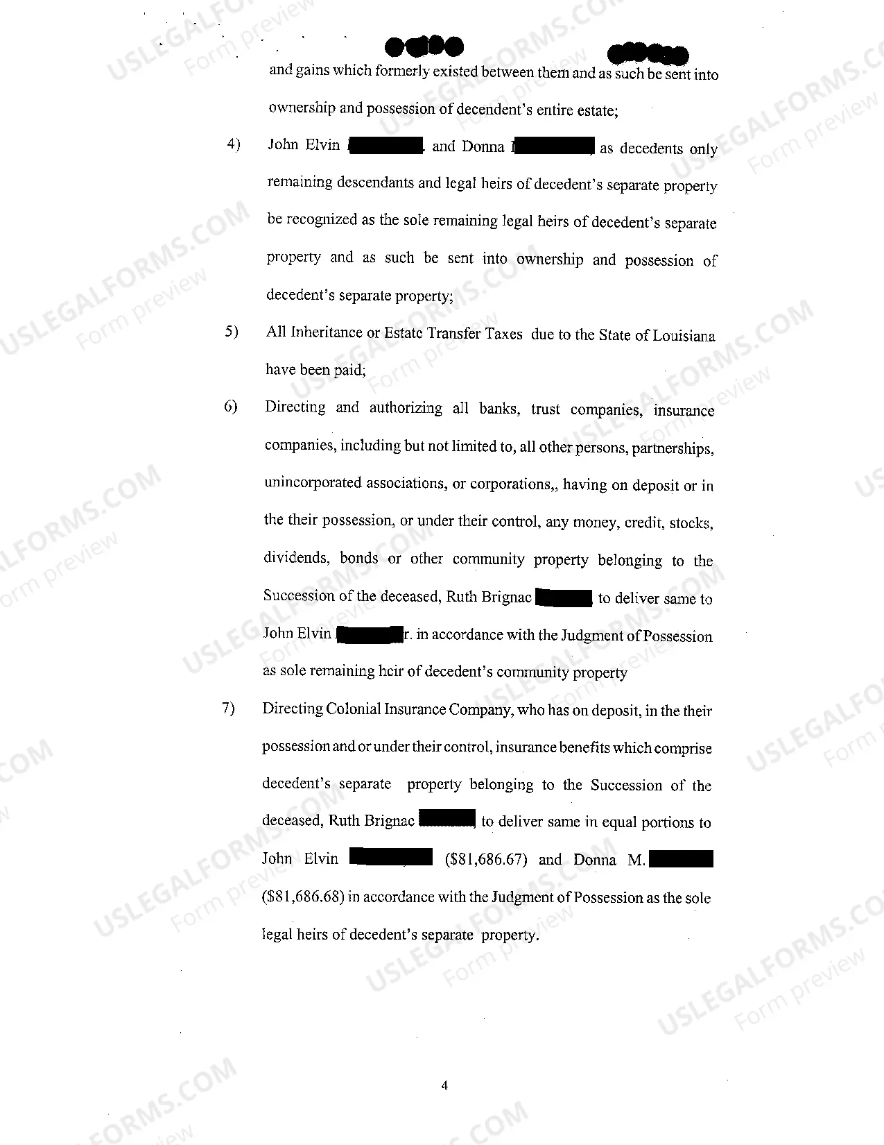 Preview Petition For Possession by Decedent's Heir