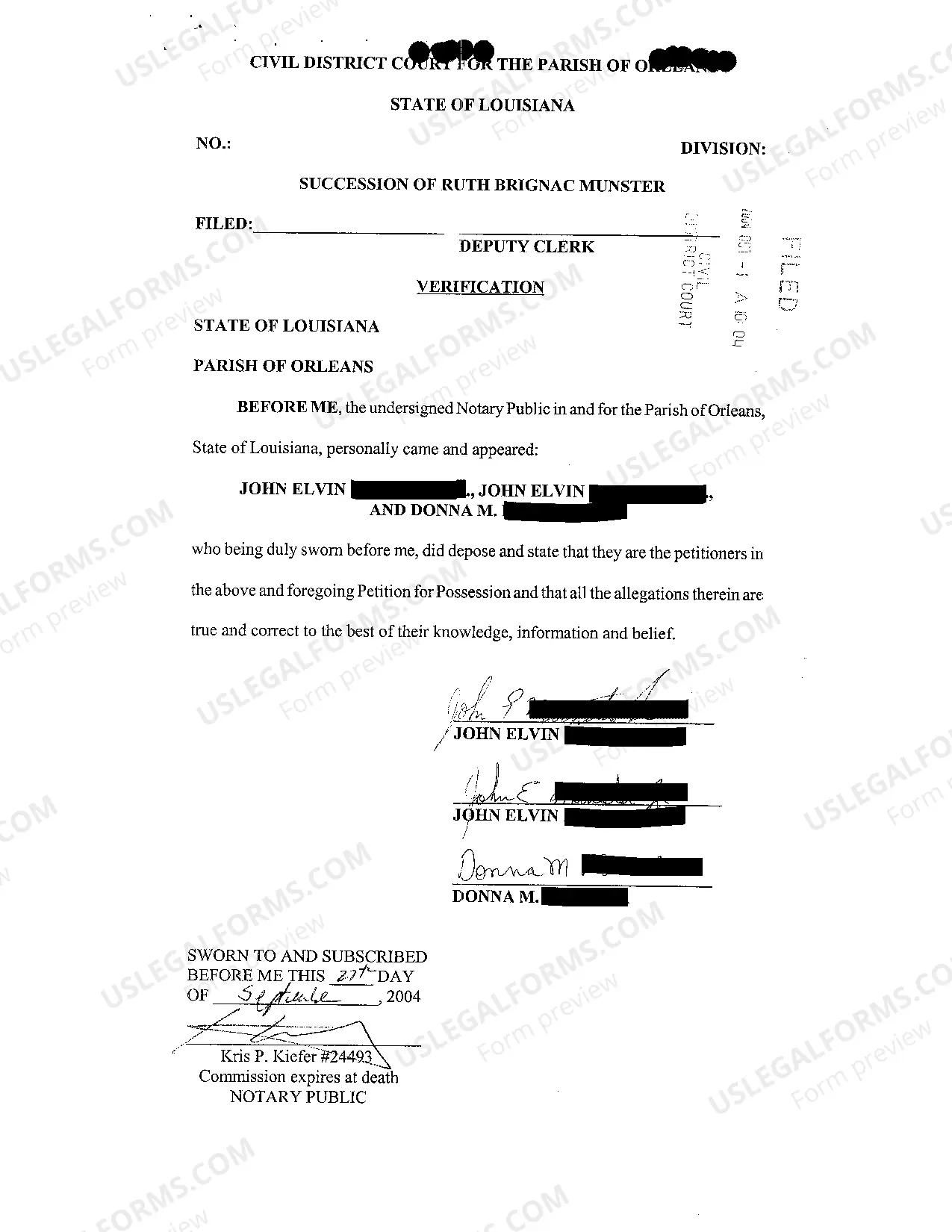 Preview Petition For Possession by Decedent's Heir