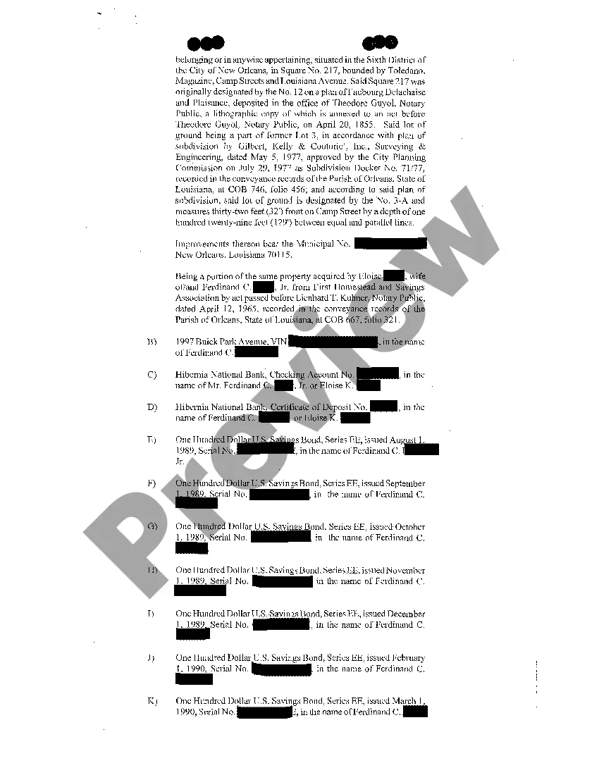 Preview Petition For Probate Of Olographic Testament, And For Possession