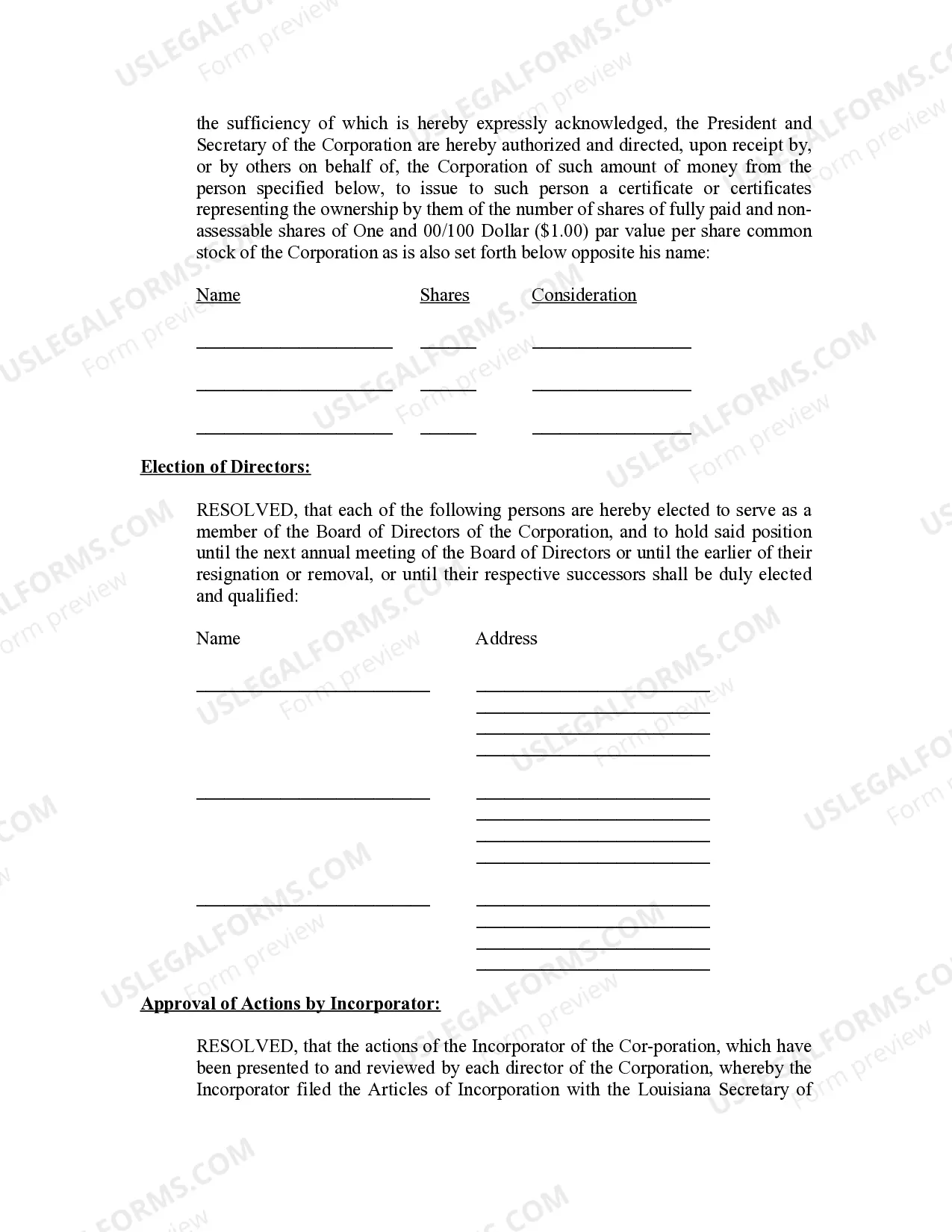 Preview Minutes for Organizational Meeting