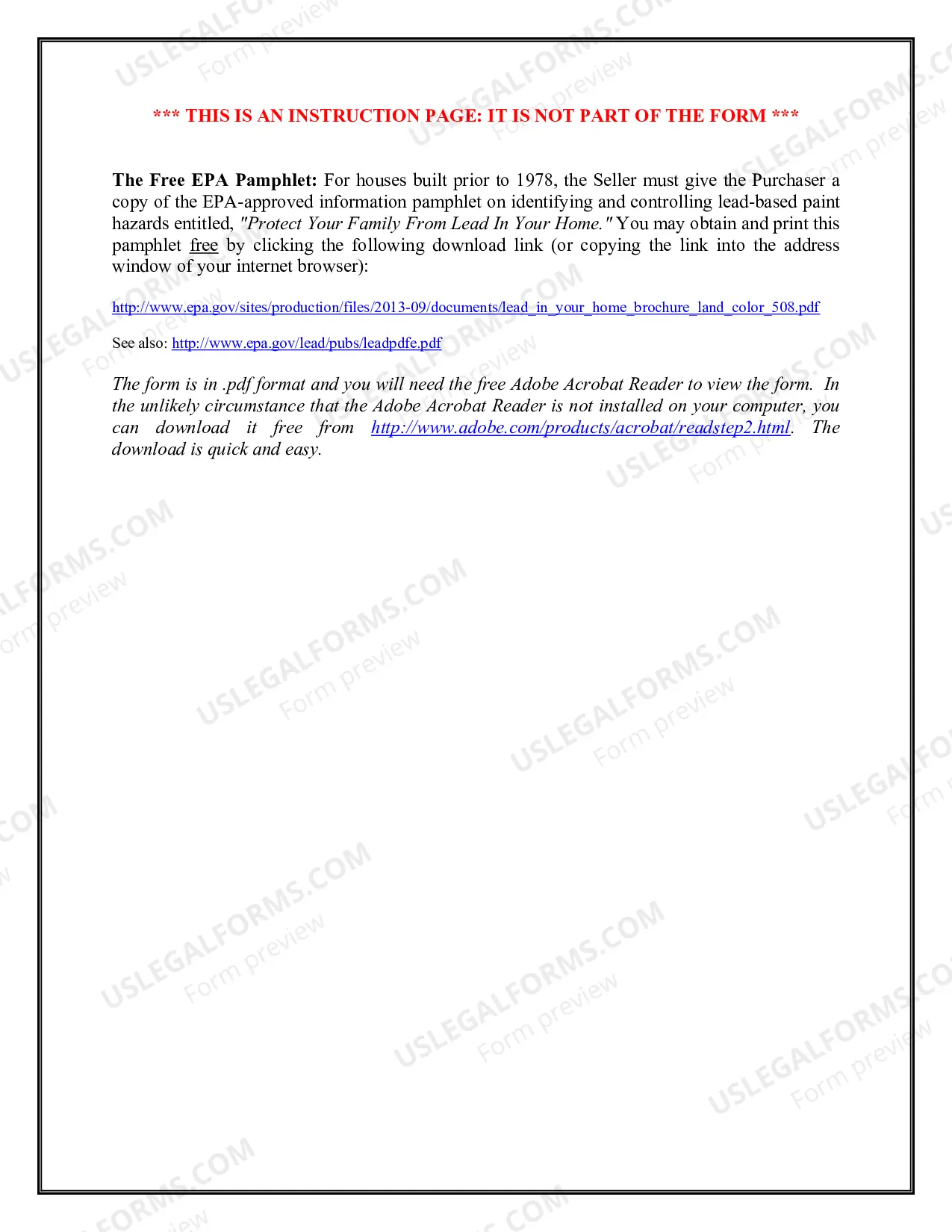 Preview Lead Based Paint Disclosure for Sales Transaction