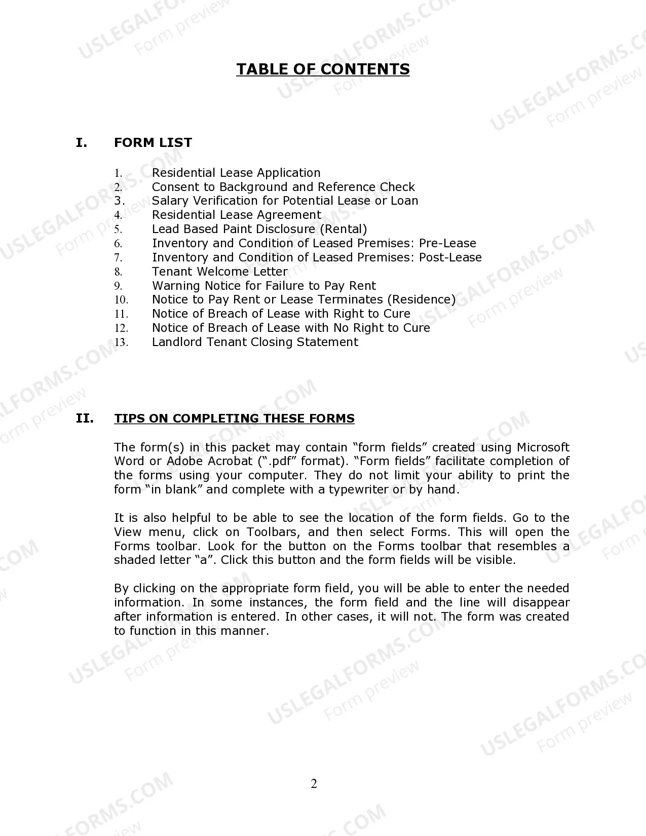 Preview Louisiana Residential Landlord Tenant Rental Lease Forms and Agreements Package