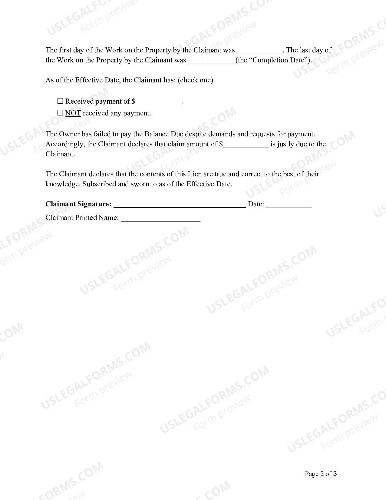Preview Louisiana Mechanic's Lien
