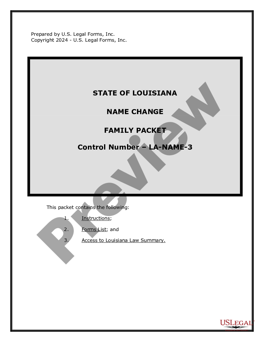 louisiana-name-change-instructions-and-forms-package-for-a-family