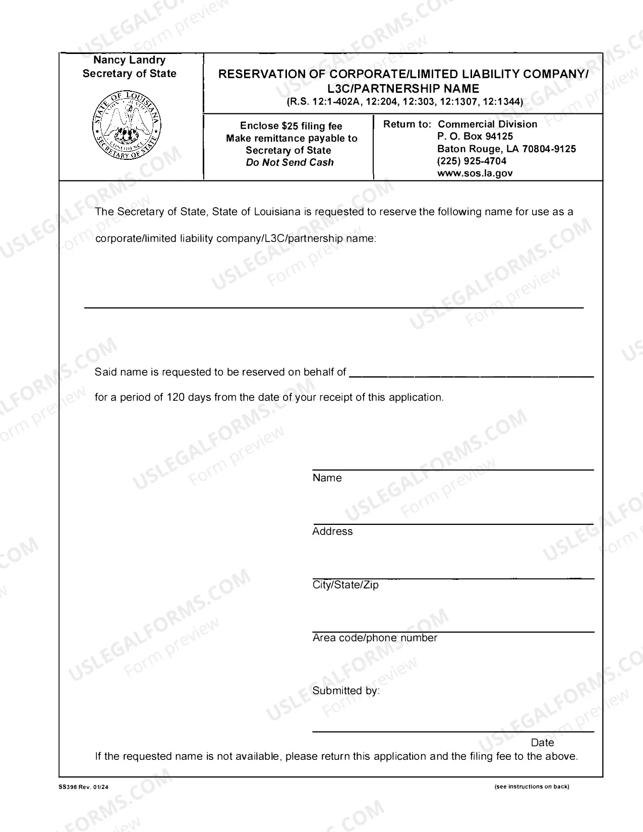 Preview Application of Name Reservation