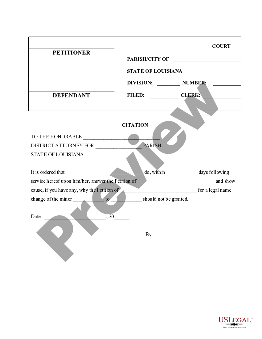 Louisiana Citation Minor Name Change How To Change A Child's Last