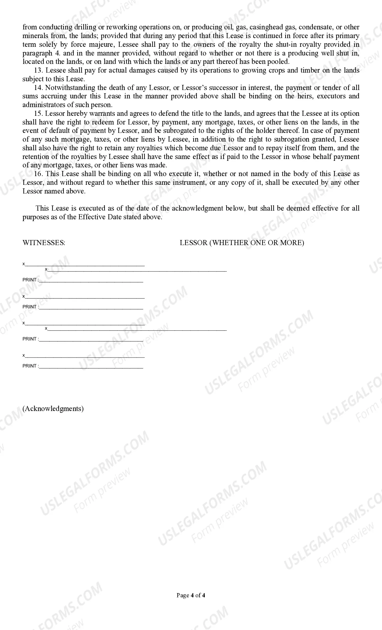 Preview Paid Up Lease