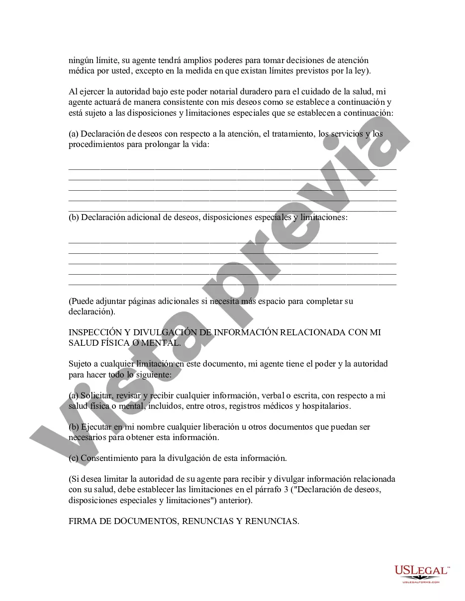 Preview Poder notarial de Luisiana para el cuidado de la salud