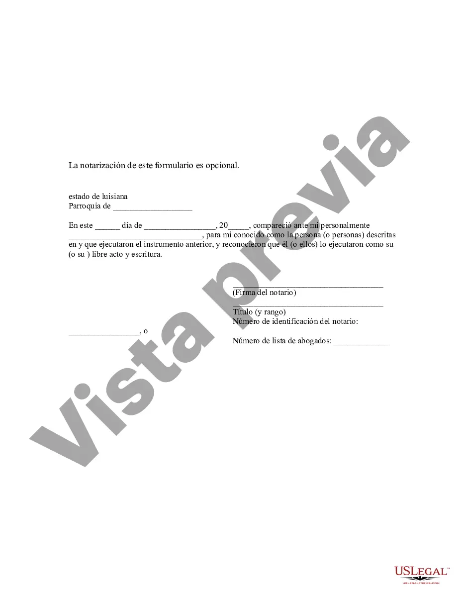 Preview Poder notarial de Luisiana para el cuidado de la salud