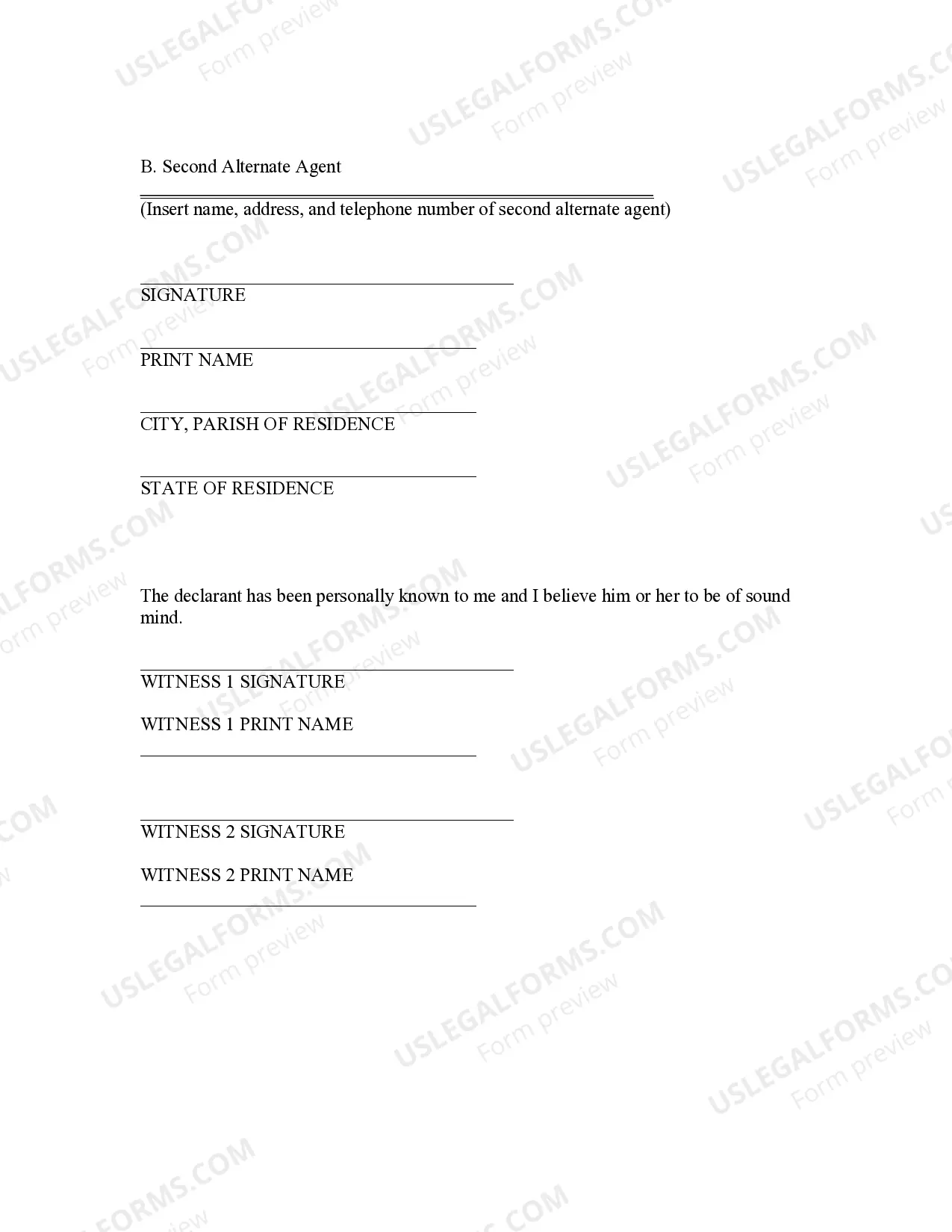 Preview Louisiana Power of Attorney for Health Care