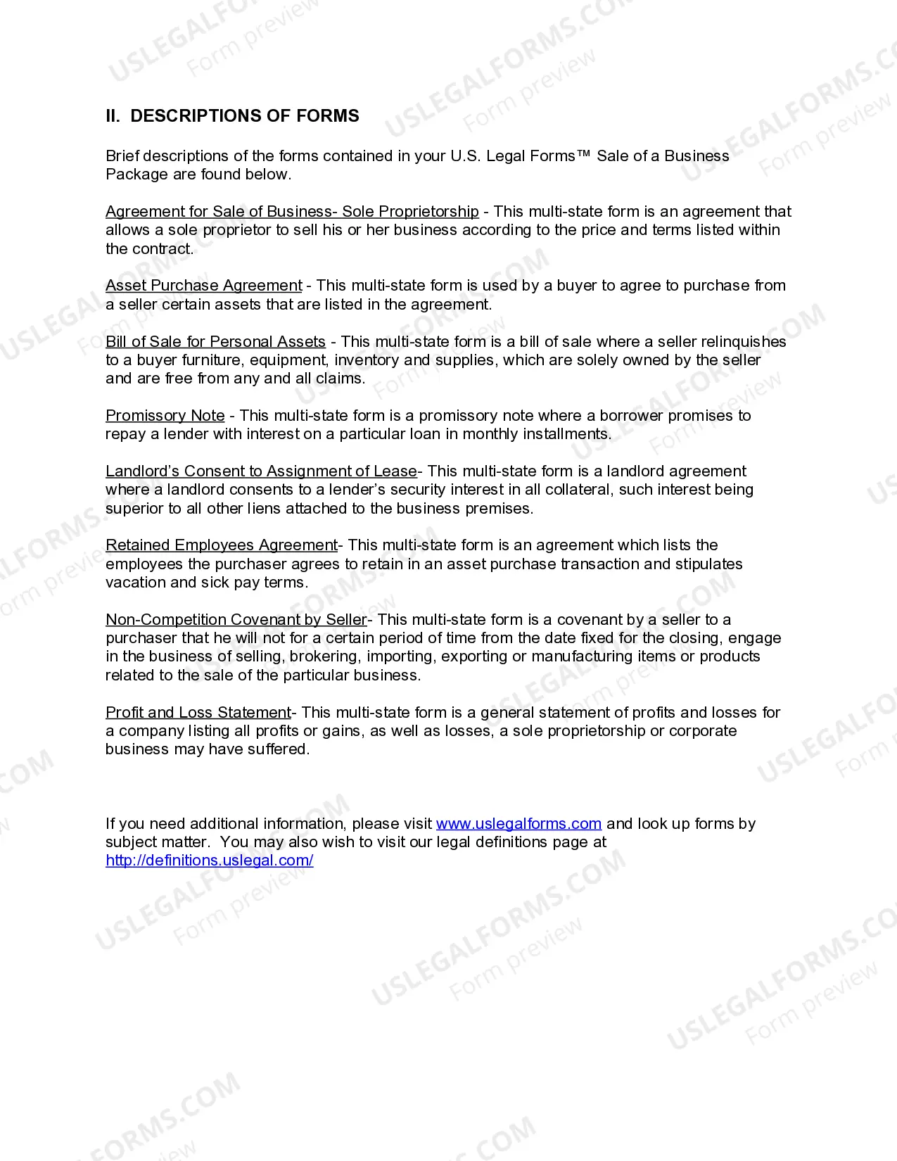 Preview Louisiana Sale of a Business Package