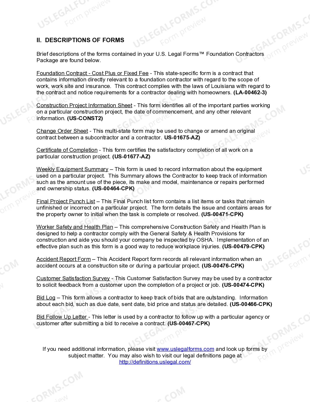 Preview Louisiana Foundation Contractor Package