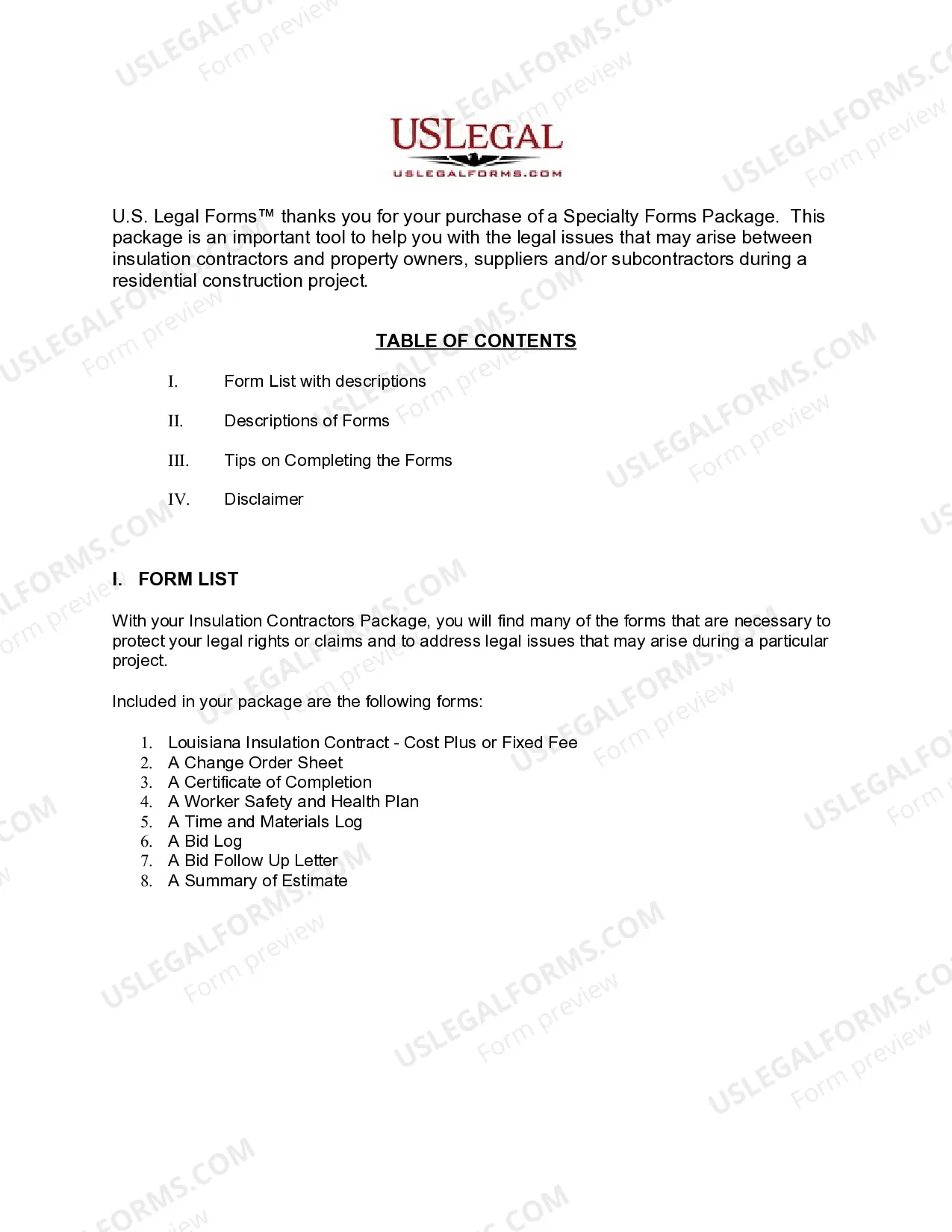 Preview Louisiana Insulation Contractor Package