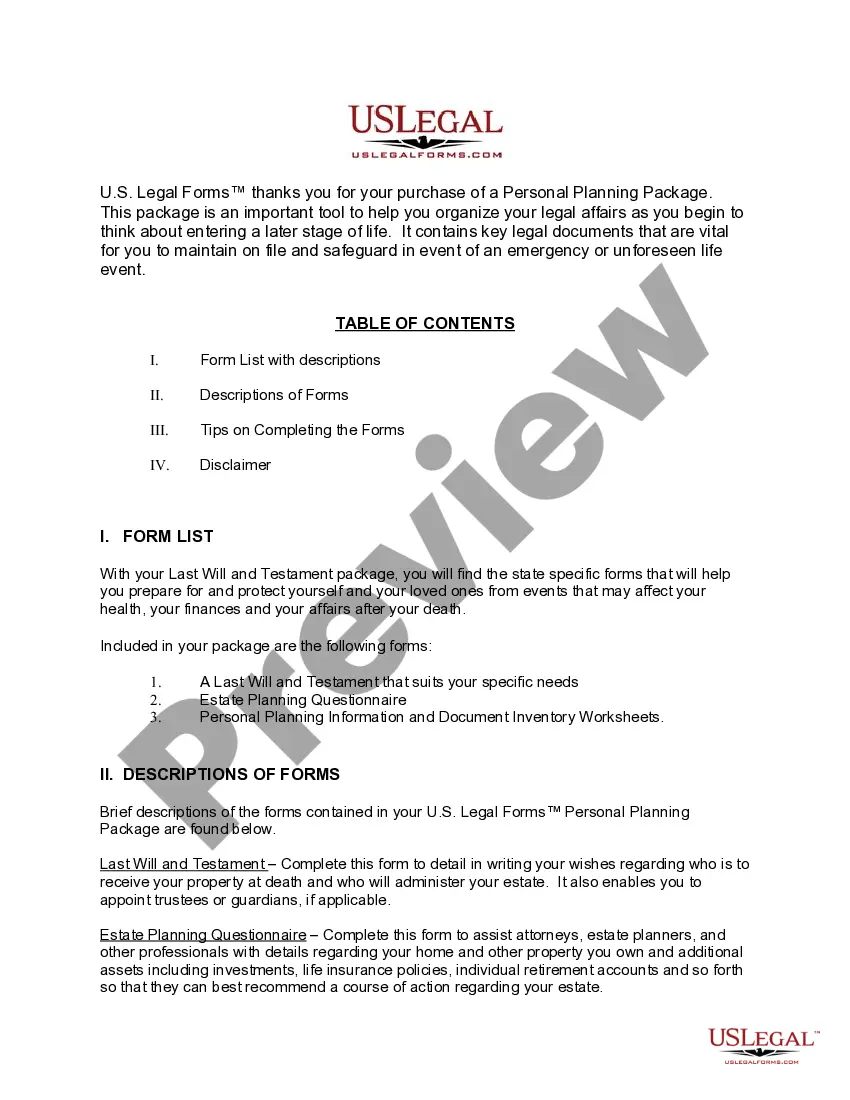 Get Louisiana Last Will and Testament Package Preview Louisiana Last Will and Testament Package
