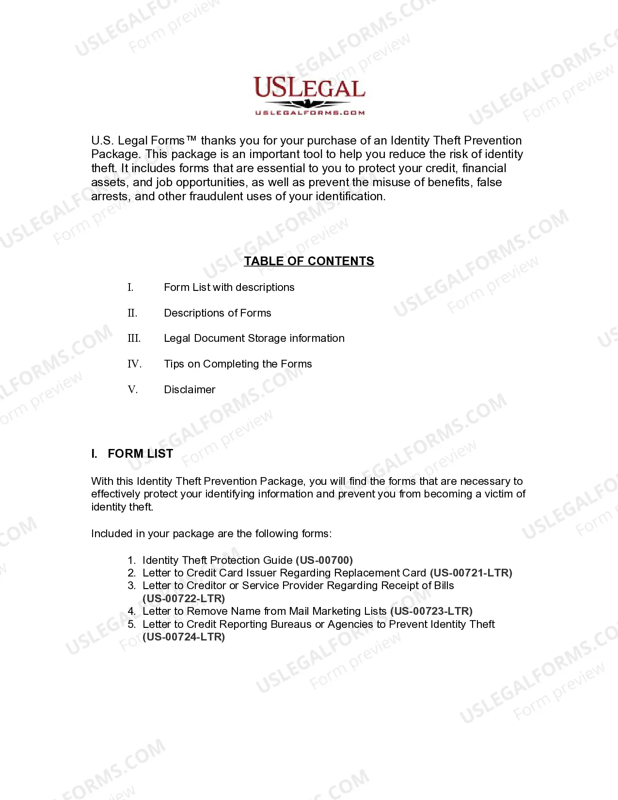 Preview Louisiana Identity Theft Prevention Package