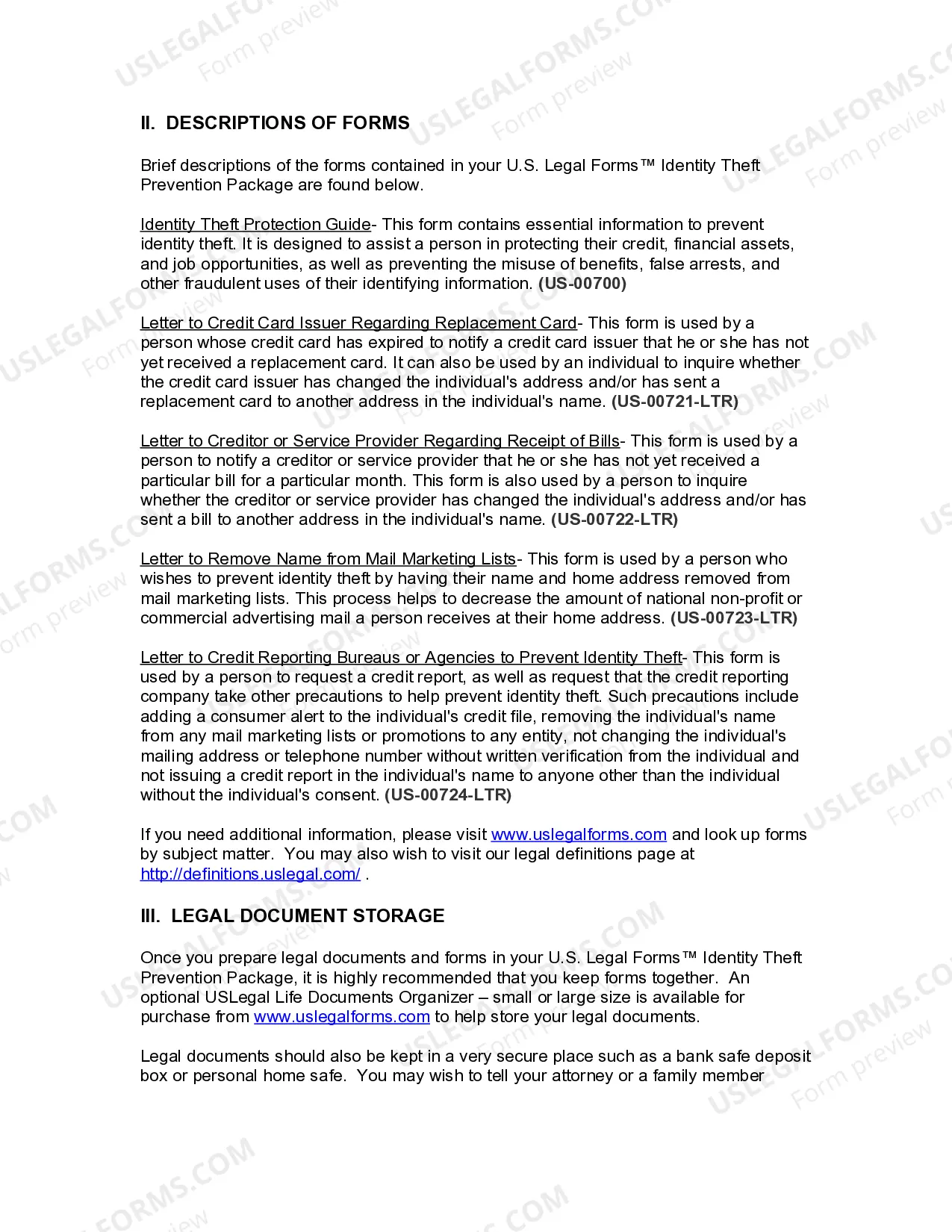 Preview Louisiana Identity Theft Prevention Package