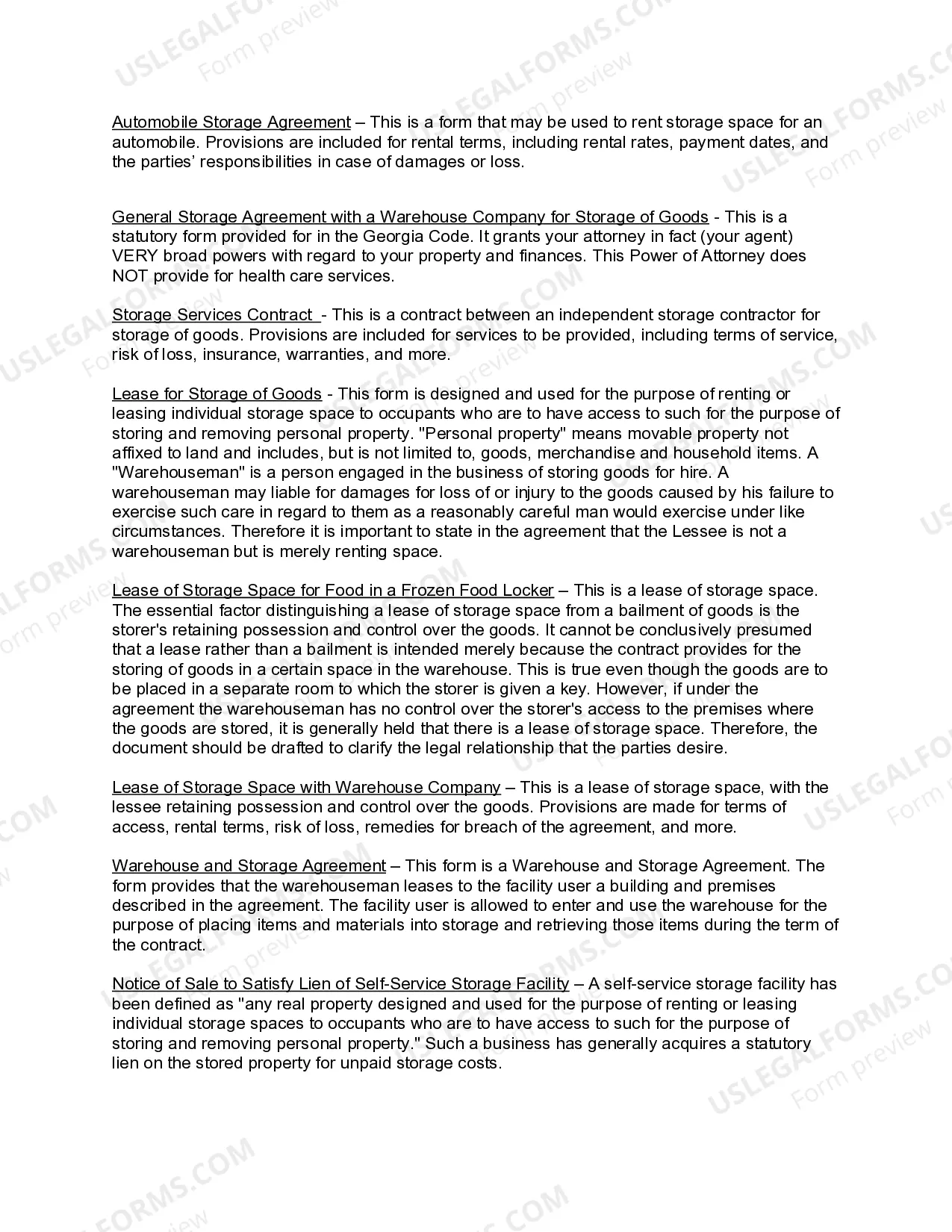 Preview Louisiana Storage Business Package